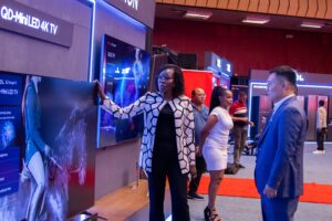 Minister Anite inspecting some of TCL's Products