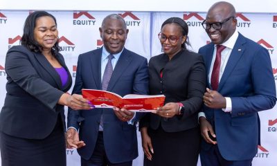 Equity Group leadership discusses the bank’s strong half-year results. From left to right: Angela Okinda, Managing Director of Equity Life Assurance (Kenya); Dr. James Mwangi, Equity Group Managing Director and CEO; Dr. Joanne Korir, Director of Equity Group Foundation Operations; and Moses Nyabanda, Managing Director of Equity Bank Kenya