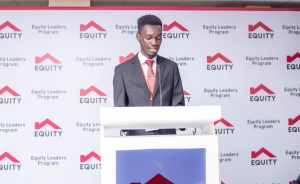 Garvin Alimu, an ELP Scholar from Uganda joining Harvard University, USA sharing his testimonial during the event.