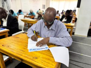 A Tanzanian Protestant pastor answering questions during the “Open Revelation Bible Exam” on the 18th.